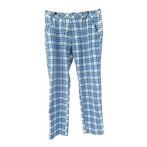 Puma Sportlifestyle Mens Plaid Golf Pants Blue White DryCell Stretch Size 32x32